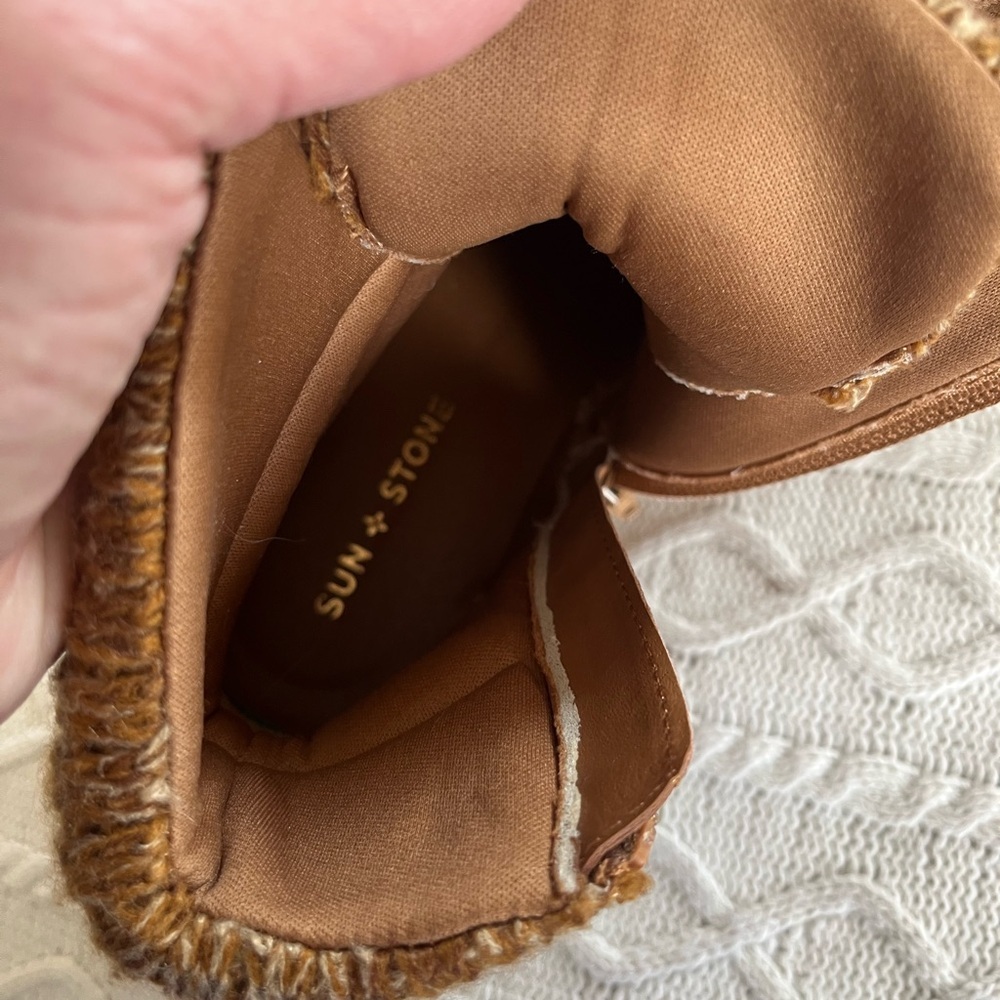 Sun & Stone Caramel Brown Hiking Boots with Heel Women’s size 9 - Picture 6 of 12